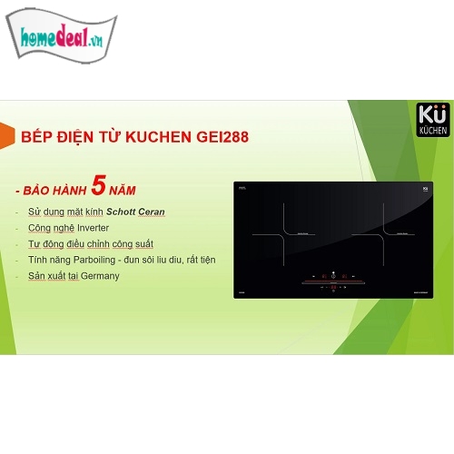 Bếp điện từ Kuchen KU GEI 288 nhập khẩu chính hãng từ Đức BH 5 năm