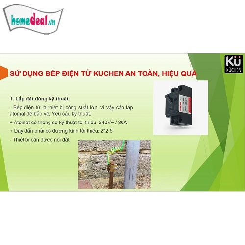 Bếp điện từ KUCHEN KU GEIF 388 nhập khẩu từ Đức,3 vùng nấu,BH 5 năm